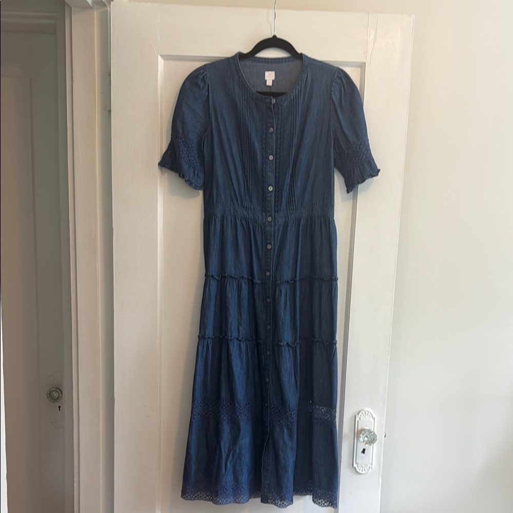 gap x Love Shack Fancy Denim Dress with Button Detail